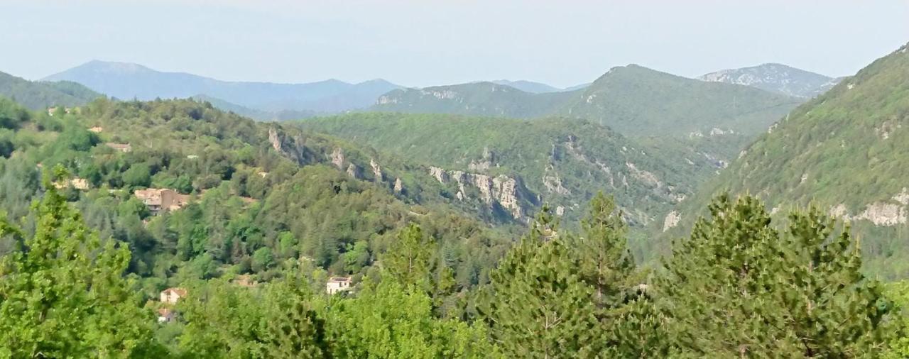 Gite En Cevennes Du Sud, Bergerie Restauree Au Rez De Jardin D'Une Bastide Avec Piscine, Vue Exceptionnelle, Authenticite Et Confort Saint-Laurent-le-Minier Bagian luar foto